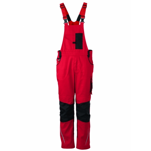 J&N Workwear kantáros nadrág, piros 56
