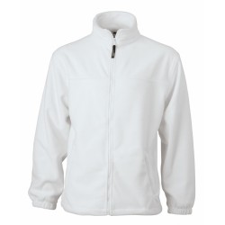 J&N Full-Zip polár pulóver, fehér 3XL