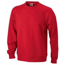 Basic Sweat pamut pulóver, piros XXL