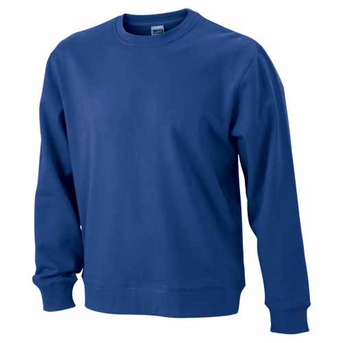 Basic Sweat pamut pulóver, kék XXL