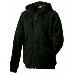 J&N Hooded Jacket pamut pulóver, fekete XL