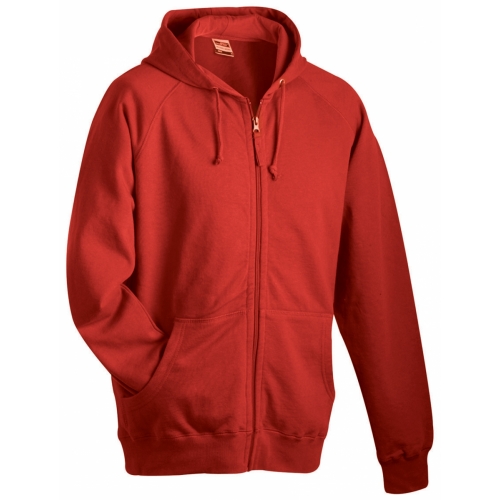J&N Hooded Jacket pamut pulóver, piros L