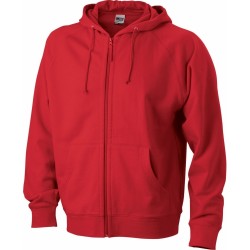 J&N Hooded Jacket pamut pulóver, piros 3XL