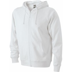 J&N Hooded Jacket pamut pulóver, fehér XXL