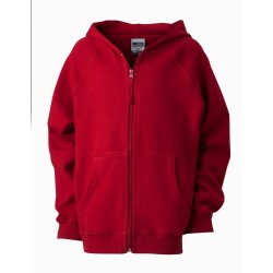 J&N Hooded Jacket Junior pamut pulóver, piros XXL