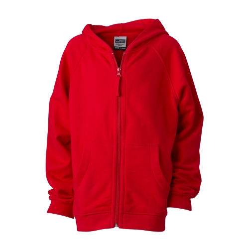 J&N Hooded Jacket Junior pamut pulóver, piros XS