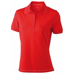 J&N Ladies' Elastic Polo női galléros póló, piros XL