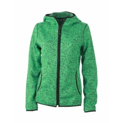 J&N Ladies' Knitted Fleece Hoody, zöld XL