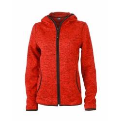 J&N Ladies' Knitted Fleece Hoody, piros XL