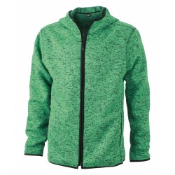 J&N Men's Knitted Fleece Hoody, zöld M