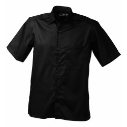 J&N Business rövid ujjú férfi ing, fekete 3XL