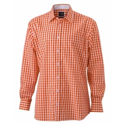 J&N Men's Checked Shirt, narancssárga L