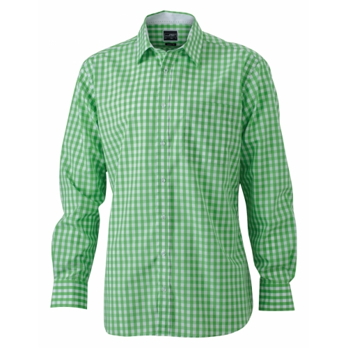 J&N Men's Checked Shirt, zöld XL