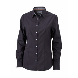 J&N Ladies' Plain Shirt, fekete XL