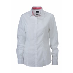 J&N Ladies' Plain Shirt, fehér XXL