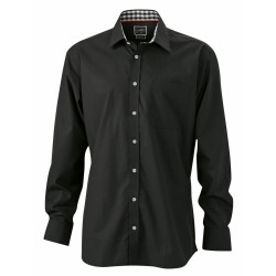 J&N Men's Plain Shirt, fekete S
