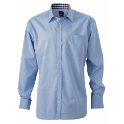 J&N Men's Plain Shirt, kék L