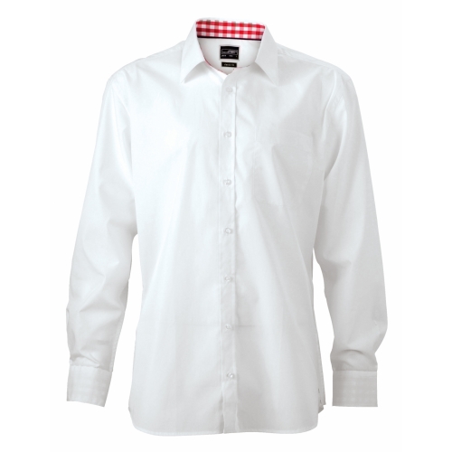 J&N Men's Plain Shirt, fehér S