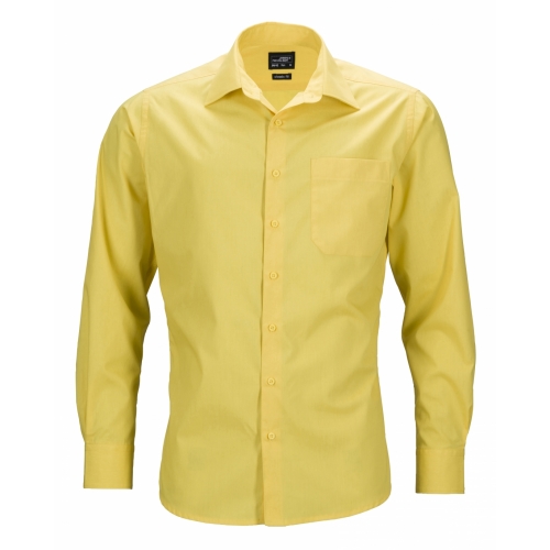 J&N Business hosszú ujjú férfi ing, sárga 5XL