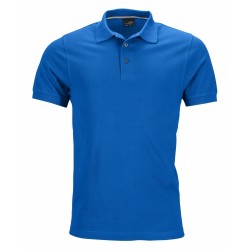 J&N Pima galléros piké póló, kék XL