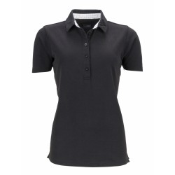 J&N női galléros póló mintás gallérral, fekete XL