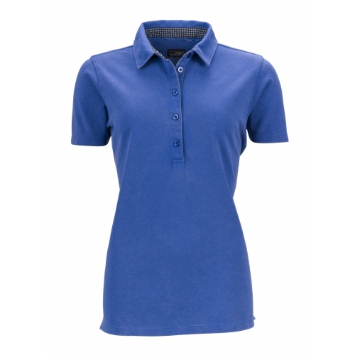 J&N női galléros póló mintás gallérral, kék XL