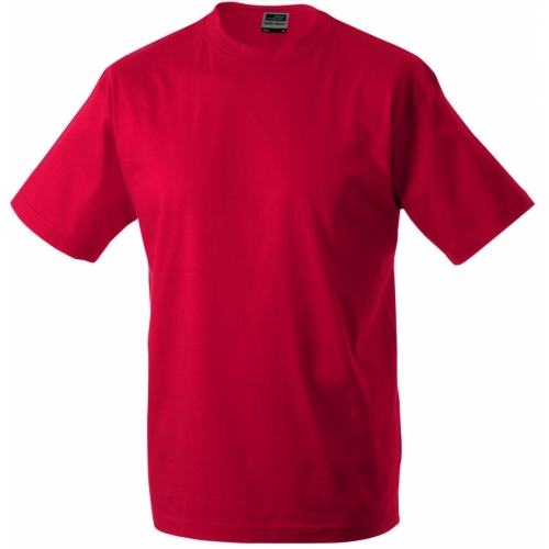 J&N Workwear-T kereknyakú póló, piros XXL