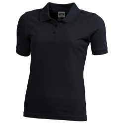 J&N Workwear női galléros póló, fekete XL