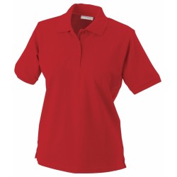 J&N Workwear női galléros póló, piros L