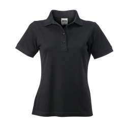 J&N Ladies' Workwear női galléros póló, fekete XL