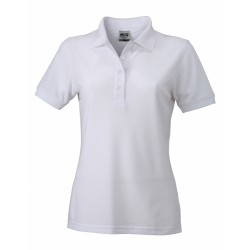 J&N Ladies' Workwear női galléros póló, fehér XS