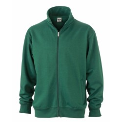 J&N Workwear cipzáras pulóver, zöld XXL