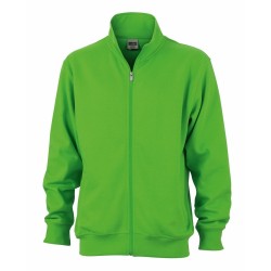 J&N Workwear cipzáras pulóver, zöld XS