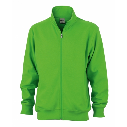 J&N Workwear cipzáras pulóver, zöld XS
