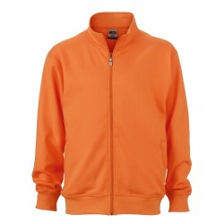 J&N Workwear cipzáras pulóver, narancssárga M