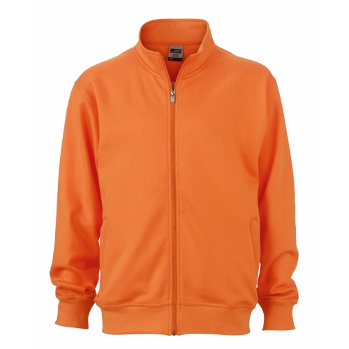 J&N Workwear cipzáras pulóver, narancssárga S
