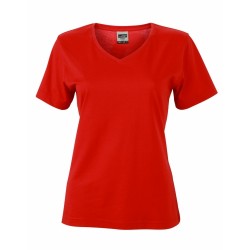 J&N Ladies' Workwear-T női munkapóló, piros 3XL