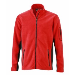 J&N Workwear cipzáras polár pulóver, piros S