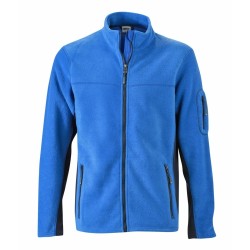 J&N Workwear cipzáras polár pulóver, kék XL