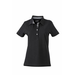 J&N Ladies' Plain Polo női galléros póló, fekete M