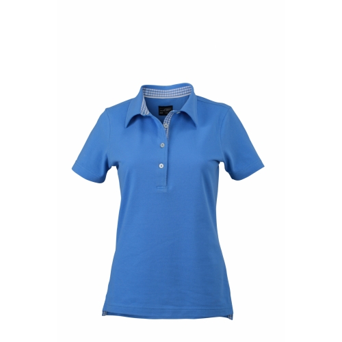 J&N Ladies' Plain Polo női galléros póló, kék XL
