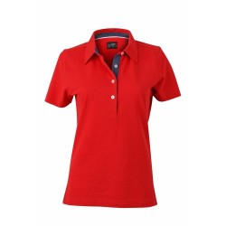J&N Ladies' Plain Polo női galléros póló, piros XL