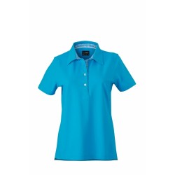 J&N Ladies' Plain Polo női galléros póló, kék M