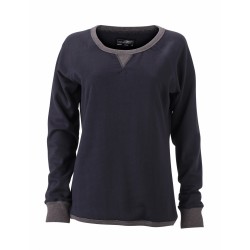 J&N Ladies' Basic Sweat pamut pulóver, kék XL