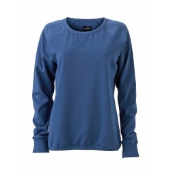 J&N Ladies' Basic Sweat pamut pulóver, kék M