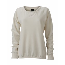 J&N Ladies' Basic Sweat pamut pulóver, fehér XXL