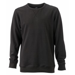 J&N Men's Basic Sweat pamut pulóver, fekete 3XL