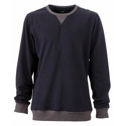J&N Men's Basic Sweat pamut pulóver, kék XXL
